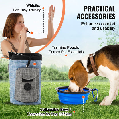 Dog Agility Training Equipment 5 PCS Upgrade w/ Hinders Extended Tunnel