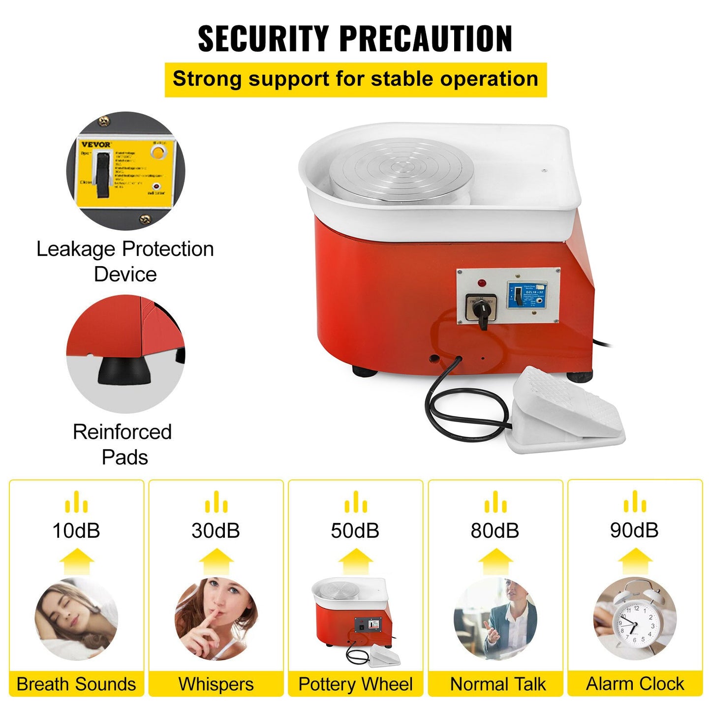 Elektrisk keramikhjul Keramisk maskin 25cm Keramikhjulmaskin 280W Keramik DIY Kit med formverktygssats för keramikarbete Keramik Lera