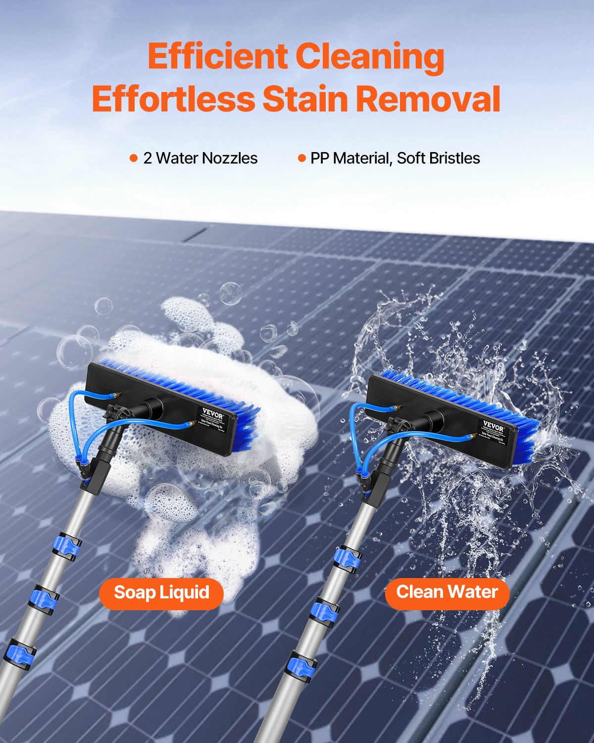 Water Fed Pole Kit 6m Solpanel Rengöringsstolpe med förlängbart handtag