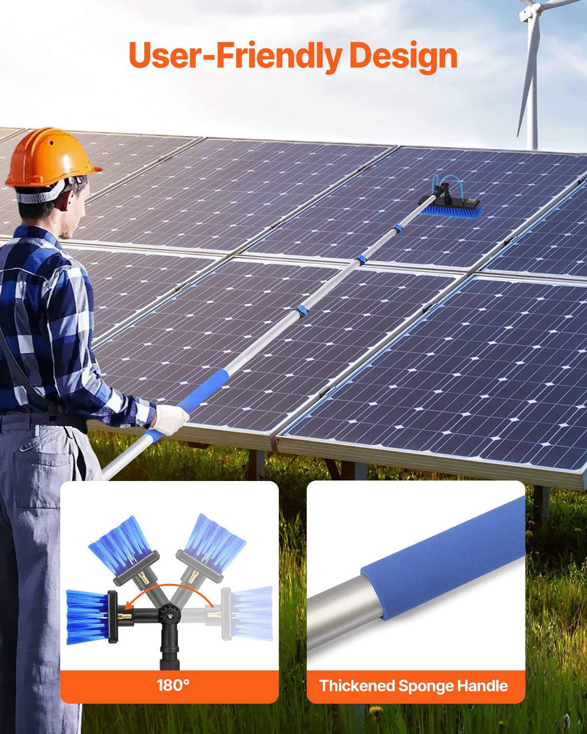 Water Fed Pole Kit 6m Solpanel Rengöringsstolpe med förlängbart handtag