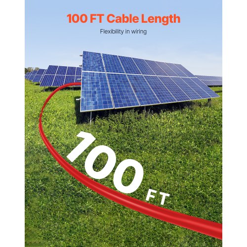 30.48m/100ft Solar Panel Extension Cable 10AWG Waterproof PV 6mm² Cable Red | EU