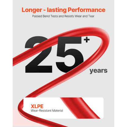 30.48m/100ft Solar Panel Extension Cable 10AWG Waterproof PV 6mm² Cable Red | EU