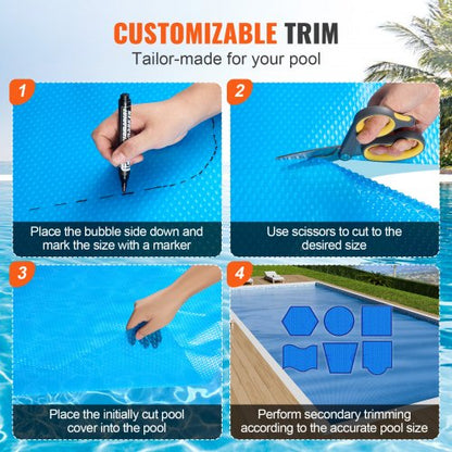 Solar Pool Cover 36x16 ft Inground Above Ground Pools Solar Filt 16 mil |  EU