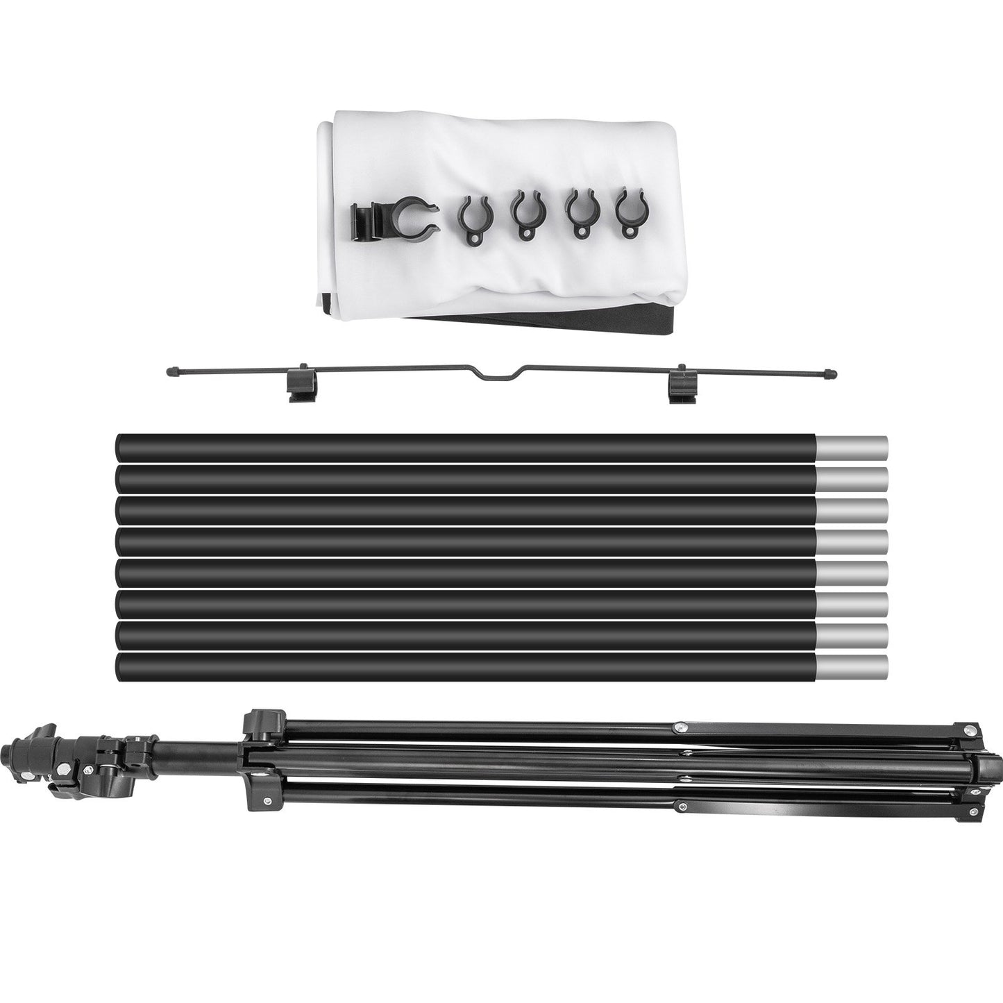 Tripod projector screen with stand 90 inch 16:9 4K HD projection screen stand Wrinkle-free height-adjustable portable screen for projector indoors and outdoors for movies, home theater, games, office