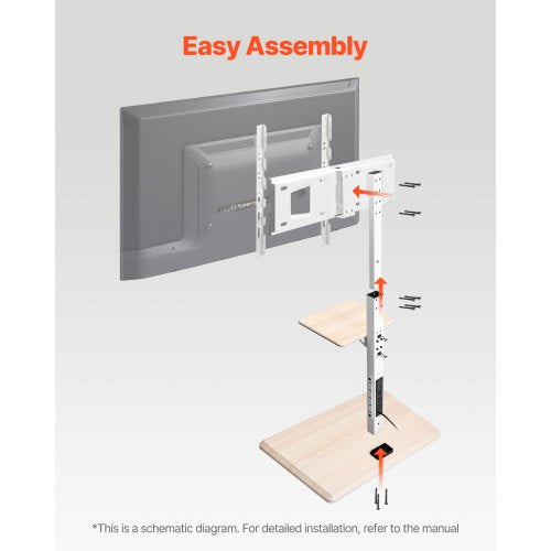 Rolling TV Stand Mobile TV Cart Holds up to 36 kg for 32-70 inch screens | EU
