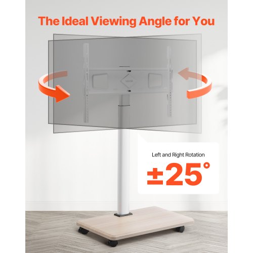 Rolling TV Stand Mobile TV Cart Holds up to 49 kg for 32-70 inch screens | EU