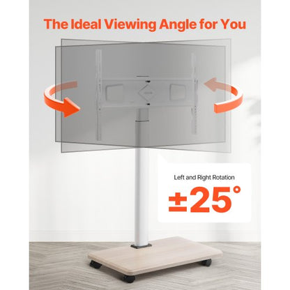 Rolling TV Stand Mobile TV Cart Holds up to 49 kg for 32-70 inch screens | EU