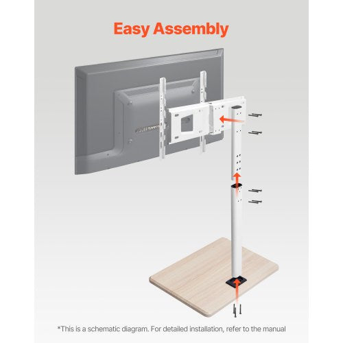 Rolling TV Stand Mobile TV Cart Holds up to 49 kg for 32-70 inch screens | EU