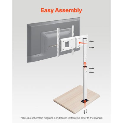 Rolling TV Stand Mobile TV Cart Holds up to 49 kg for 32-70 inch screens | EU