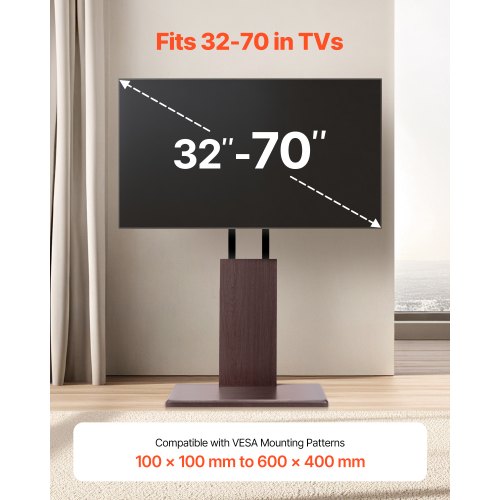 Universal TV-stativ Vridbart stativ Håller upp till 49 kg för 32-70 tums skärmar |  EU