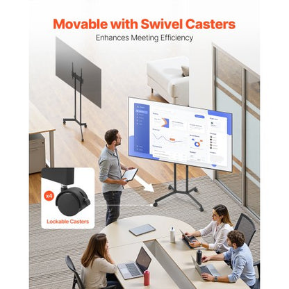 Rolling TV Stand Mobile TV Cart Holds up to 36 kg for 32-65 inch screens | EU