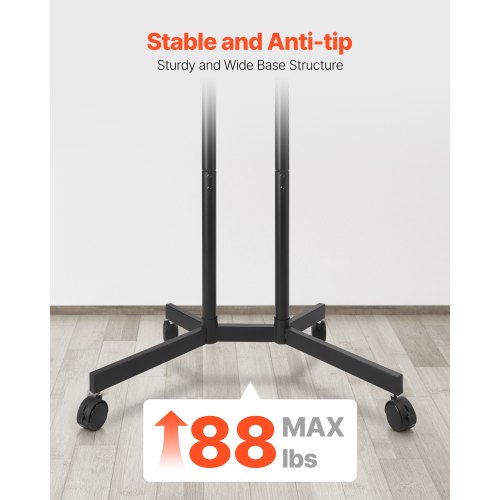 Rolling TV Stand Mobile TV Cart Holds up to 36 kg for 32-65 inch screens | EU