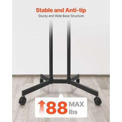 Rolling TV Stand Mobile TV Cart Holds up to 36 kg for 32-65 inch screens | EU