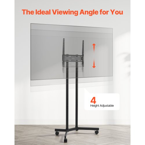 Rolling TV Stand Mobile TV Cart Holds up to 36 kg for 32-65 inch screens | EU
