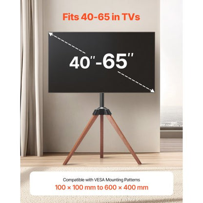 TV stand with stand and wooden legs, supports up to 99 kg for 40-65 inch screens | EU