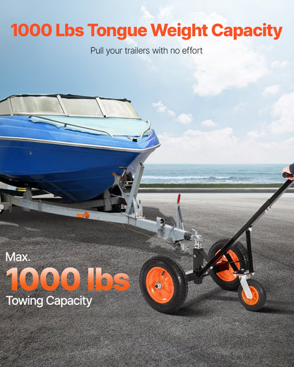 1000lbs Trailer Dolly 16.7 and 22 in Adjustable Height 2 in Ball 14 in Tire