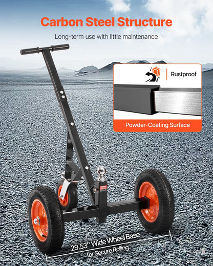 1000lbs Trailer Dolly 16.7 and 22 in Adjustable Height 2 in Ball 14 in Tire