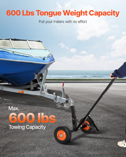 600lbs Trailer Dolly 16.5 and 22 Adjustable Height 1-7/8 in Bulletproof Tires