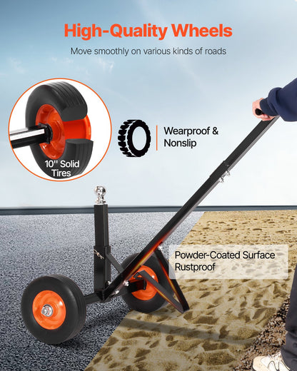 600lbs Trailer Dolly 16.5 and 22 Adjustable Height 1-7/8 in Bulletproof Tires