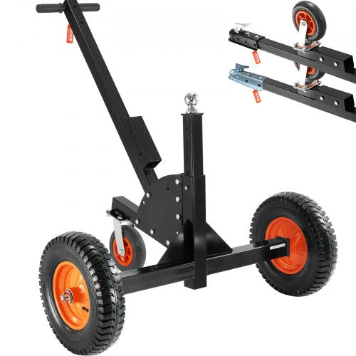 Justerbar Trailer Dolly, 1500lbs tungviktskapacitet, 2 i 1 Trailer Mover med 23,6''-35,4'' justerbar höjd & 2'' kula, 16'' pneumatiska däck och universalhjul, för RV-släp för rörlig bil |  EU