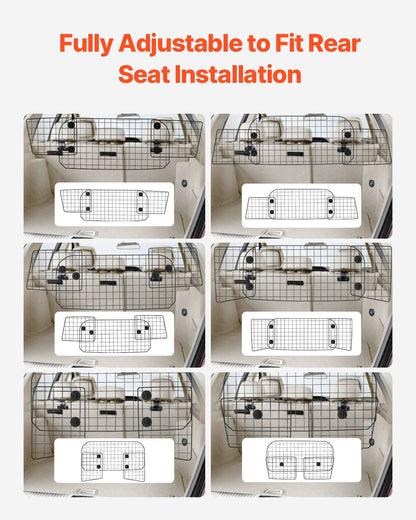 Dog Car Barrier 35.4"-60.6" Adjustable Pet Divider Gate for Cargo Space