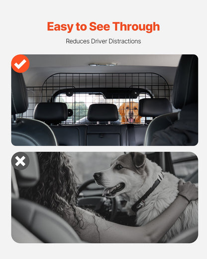 Dog Car Barrier 35.4"-60.6" Adjustable Pet Divider Gate for Cargo Space