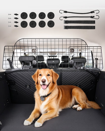 Dog Car Barrier 35.4"-60.6" Adjustable Pet Divider Gate for Cargo Space