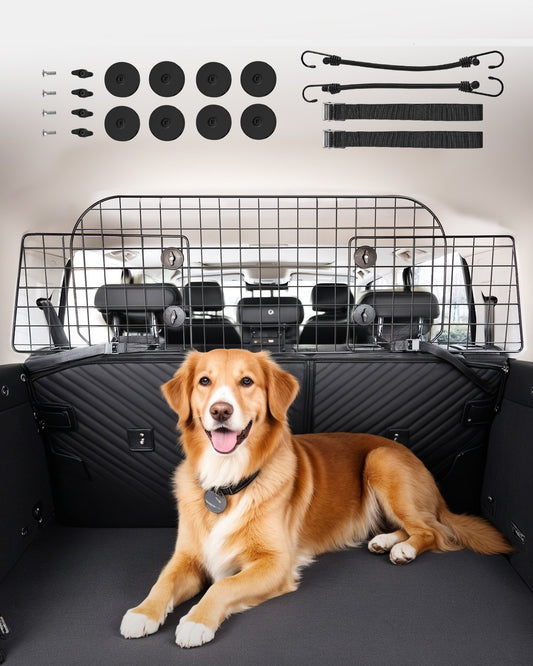 Dog Car Barrier 35.4"-60.6" Adjustable Pet Divider Gate for Cargo Space