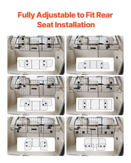 Dog Car Barrier 38.5"-61.6" Adjustable Pet Divider for Cargo Space