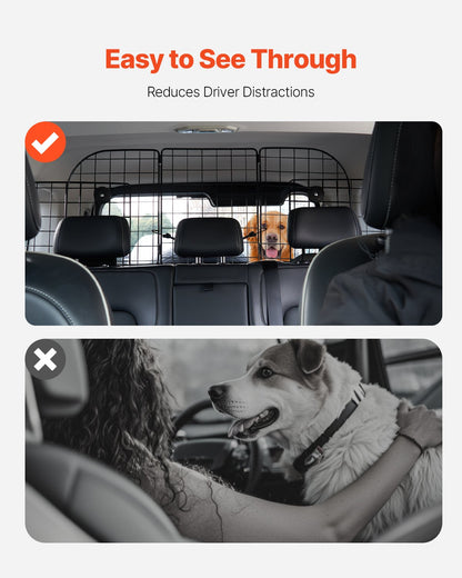Dog Car Barrier 38.5"-61.6" Adjustable Pet Divider for Cargo Space