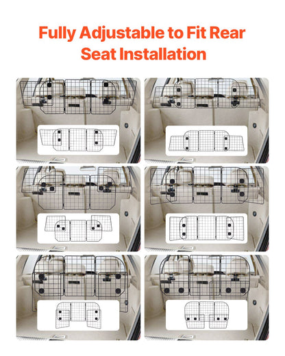 Dog Car Barrier 36.6"-60" Adjustable Pet Divider for Cargo Space