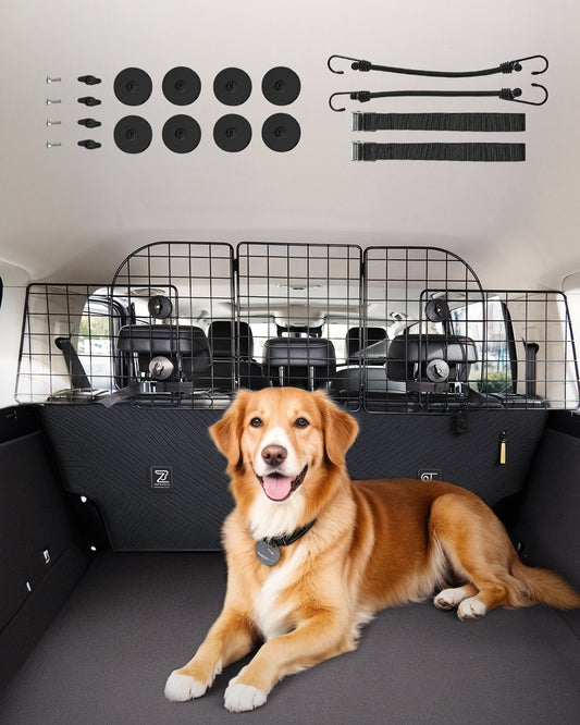Dog Car Barrier 36.6"-60" Adjustable Pet Divider for Cargo Space