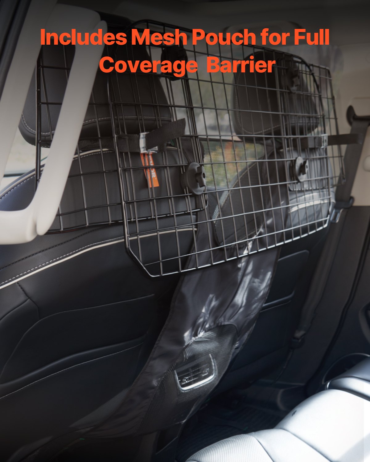 Dog Car Barrier 35.4"-60.6" Adjustable Pet Divider Gate for Trucks SUVs