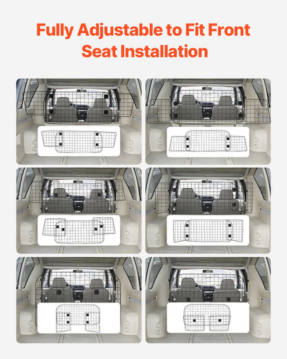 Dog Car Barrier 35.4"-60.6" Adjustable Pet Divider Gate for Trucks SUVs