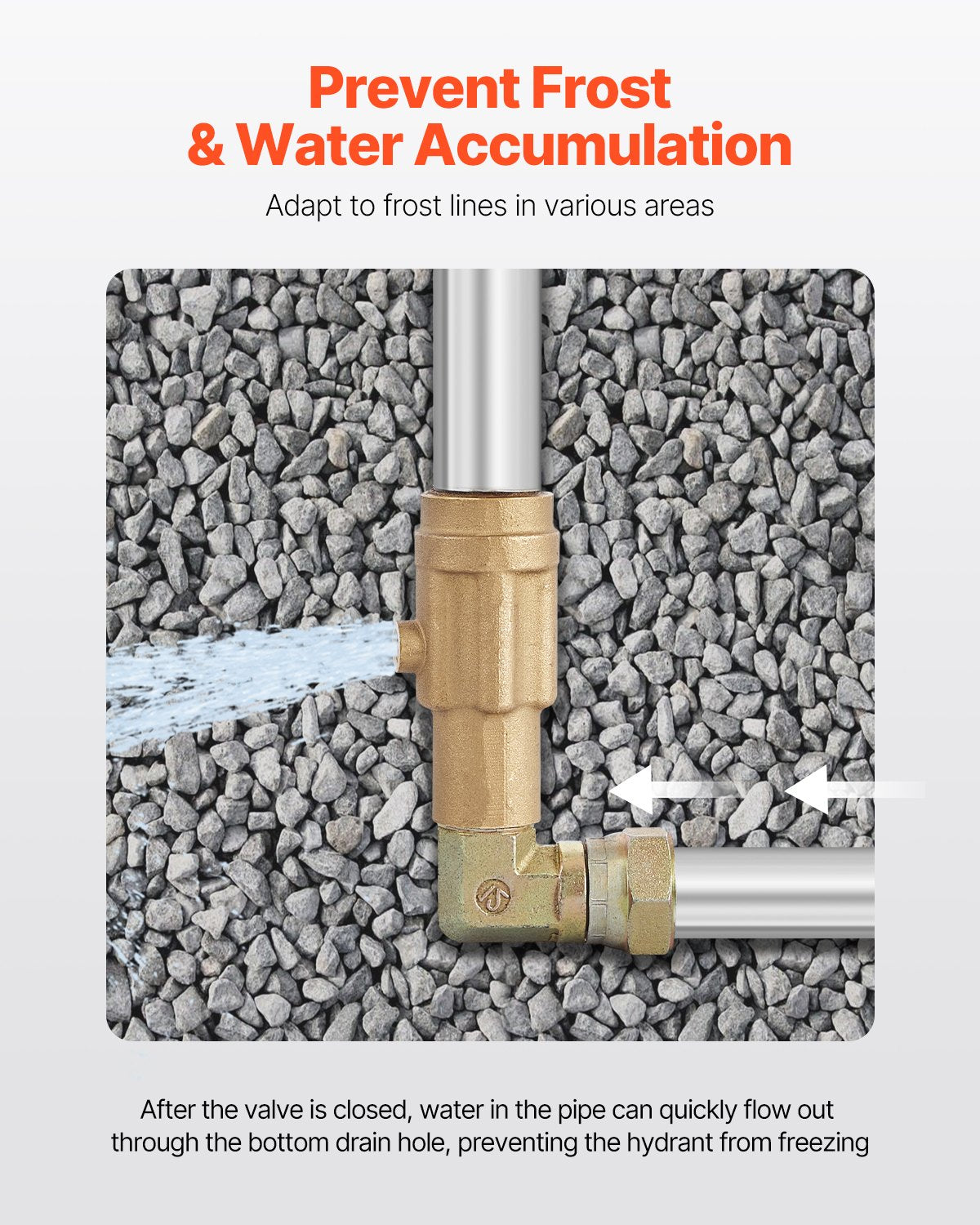 Frost Proof Yard Hydrant 51'' Length 24" Bury Deep Heavy Duty Cast Iron