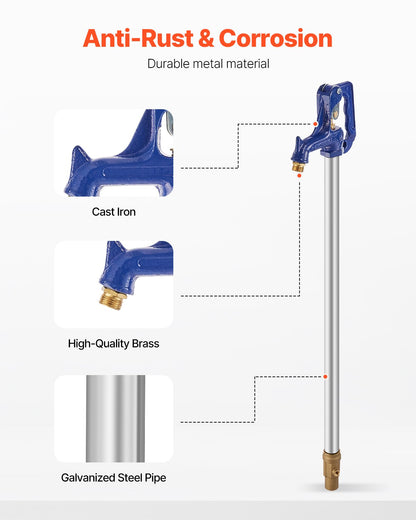 Frost Proof Yard Hydrant 51'' Length 24" Bury Deep Heavy Duty Cast Iron