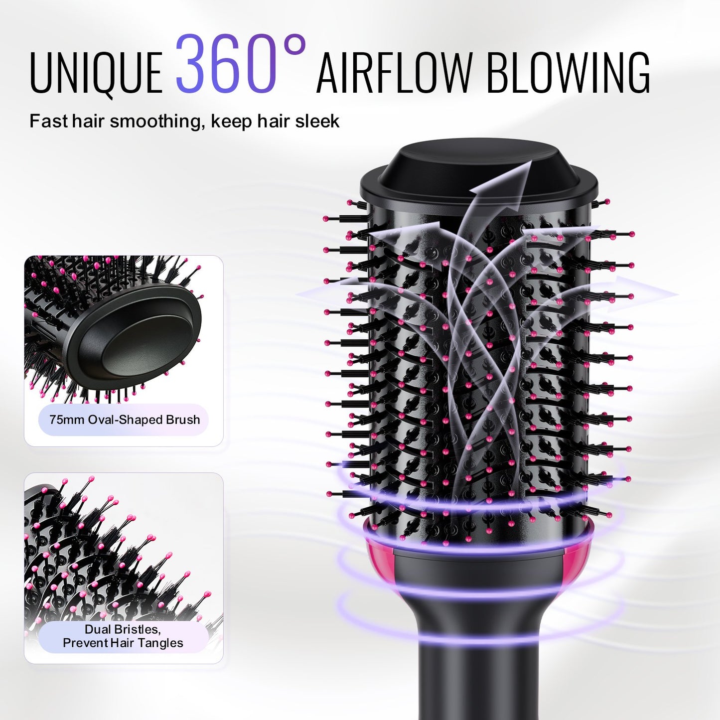 Hair Dryer Brush Ionic Hair Dryer and Styler with 75mm Oval Barrel