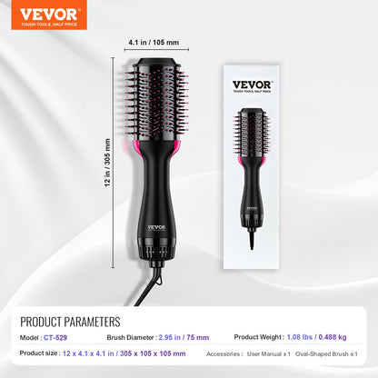 Hair Dryer Brush Ionic Hair Dryer and Styler with 75mm Oval Barrel