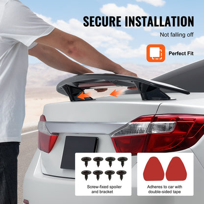 GT Wing Autospoiler, 46,3 Zoll Universalspoiler, Kompatibel mit den meisten Limousinen und Coupés, Hochfestes ABS-Material, Auto Heckspoilerflügel, Racing Spoiler BGW/JDM Drift Glossy Black