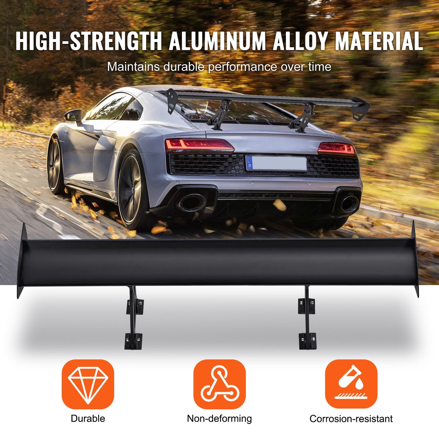 Universal Rear Spoiler GT Style Justerbar Trunk Wing Car Racing 43,3''