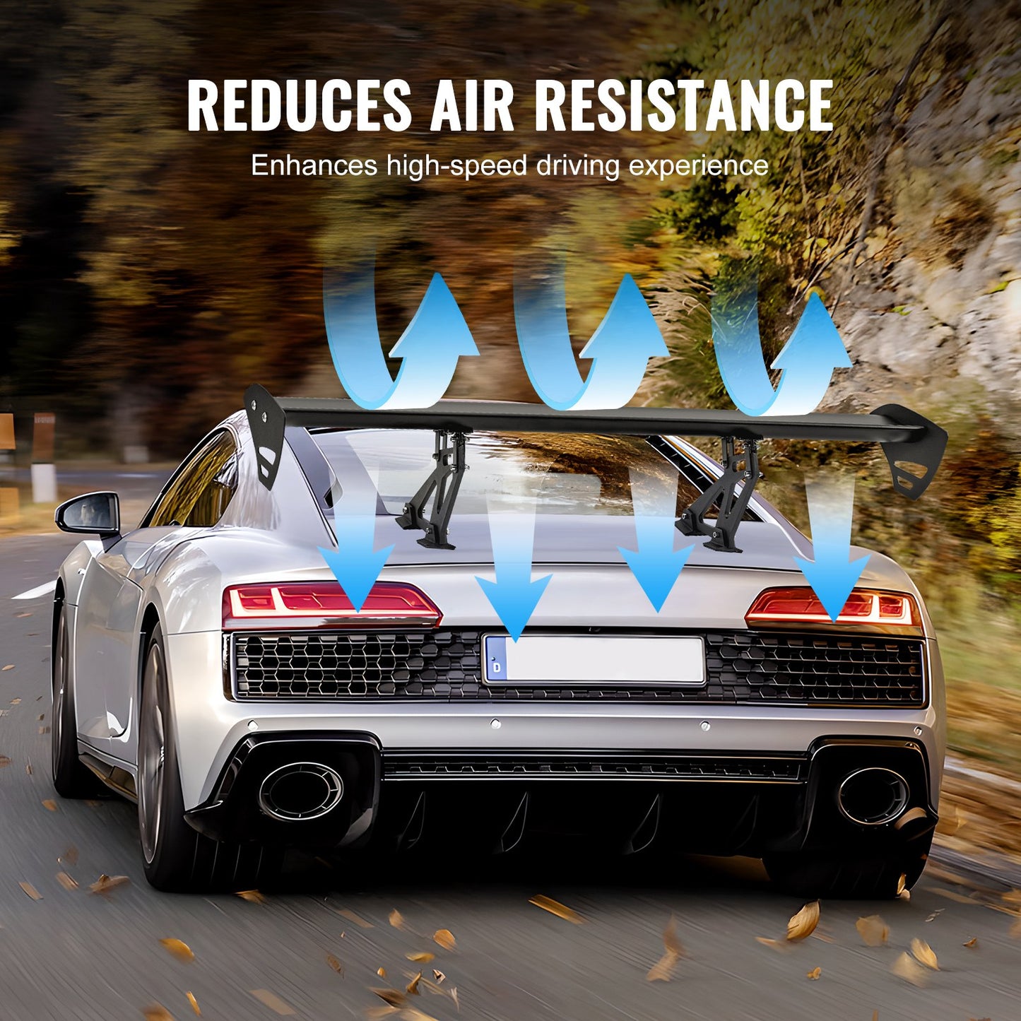 Universal Rear Spoiler GT Style Justerbar Trunk Wing Car Racing 43,3''