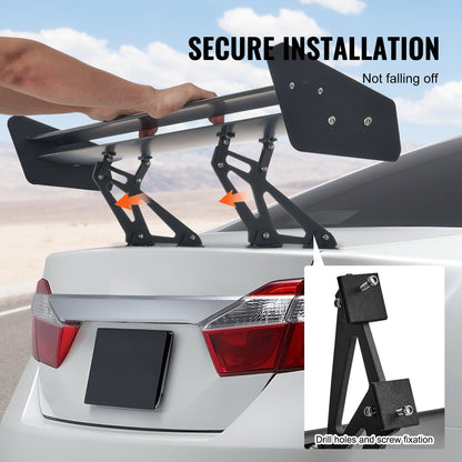 Universal Rear Spoiler GT Style Justerbar Trunk Wing Car Racing 53.1''
