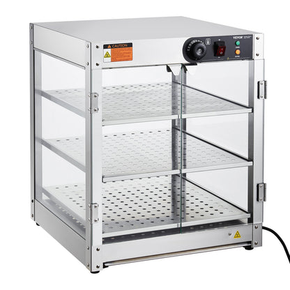 3-stufiger kommerzieller Speisenwärmer-Display-Arbeitsplatten-Pizzaschrank mit Beleuchtung