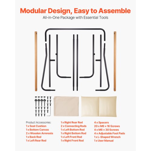 Accentfåtölj, Metallramstol med Träarmstöd, Modern Mysig Klädd Fåtölj, med Mjuk Skumdämpning, Avtagbar Kudde, För Vardagsrum, Sovrum, Läsrum, Kontor, Beige |  EU