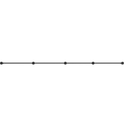 Pipe Stair Handrail, 13FT Stair Handrail, 440LBS Load Capacity Carbon Steel Pipe Handrail, Industrial Pipe Handrail with Wall Mount Support, Round Corner Wall Railing for Indoor, Outdoor