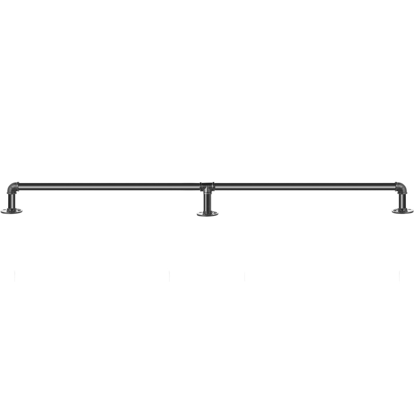 Pipe Trapp Ledstång, 6FT Trapp Ledstång, 440LBS Lastkapacitet Kolstål Pipe Ledstång, Industriell Pipe Ledstång med väggfäste stöd, Runda hörn väggräcken för inomhus, utomhus