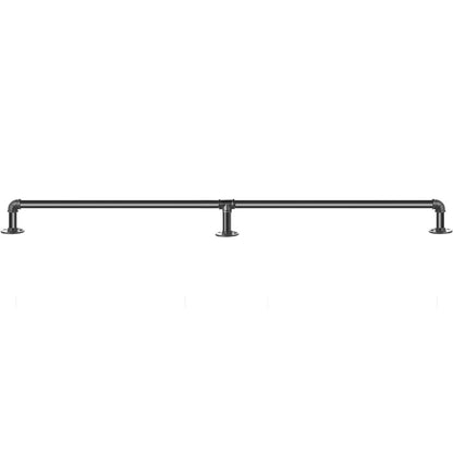 Pipe Trapp Ledstång, 6FT Trapp Ledstång, 440LBS Lastkapacitet Kolstål Pipe Ledstång, Industriell Pipe Ledstång med väggfäste stöd, Runda hörn väggräcken för inomhus, utomhus