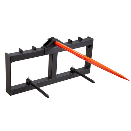 49" höspjut, balspjut 1600lbs lastkapacitet, minilastare traktortillbehör med 2st 17,5" stabilisatorspjut, snabbfäste spikgafflar