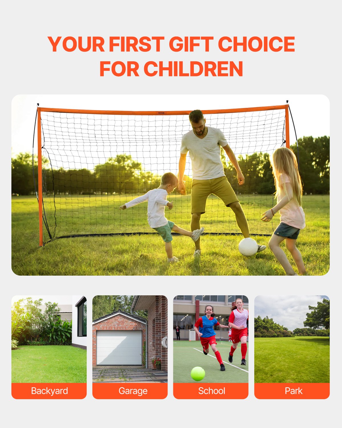 12x6 ft Portable Soccer Goal Kids Football Net Carrying Bag Backyard Training