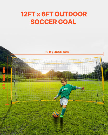 12x6 ft Portable Soccer Goal Kids Football Net Carrying Bag Backyard Training